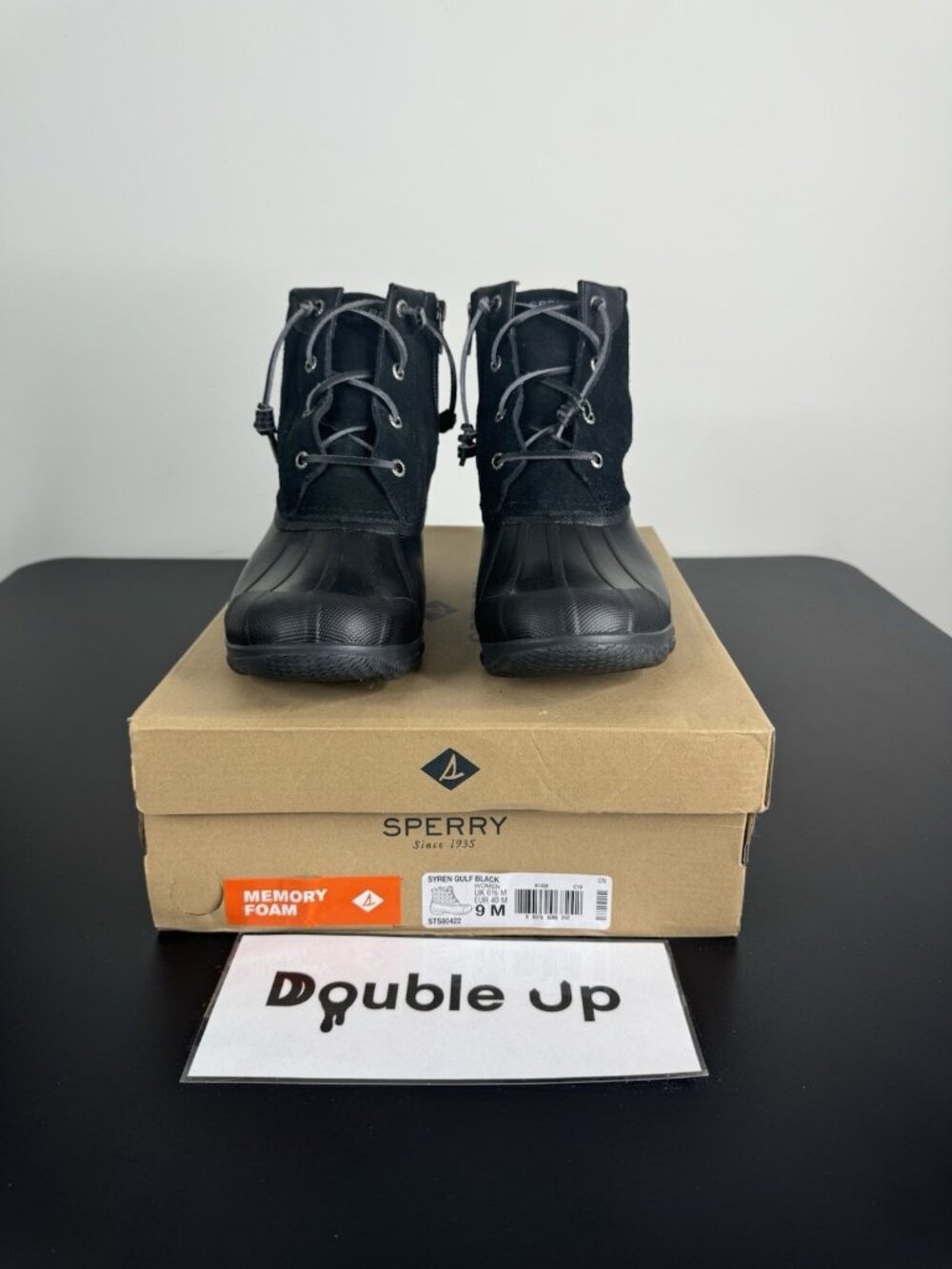 Sperry Top Sider Black Syren Gulf Quilted Wool Women 9 Rain Duck Winter Boots